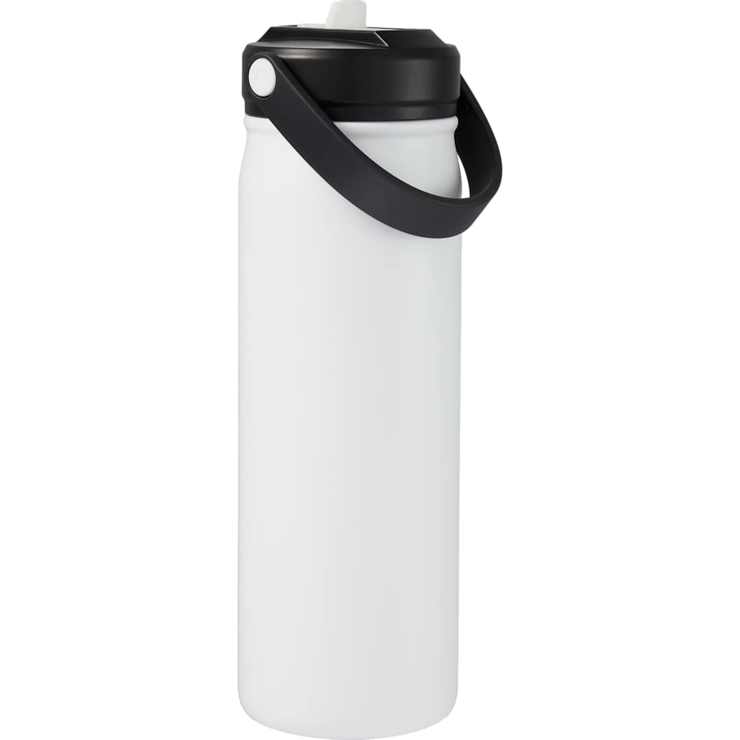 Rear View of White Carpo 20oz Straw lid Vacuum Bottle