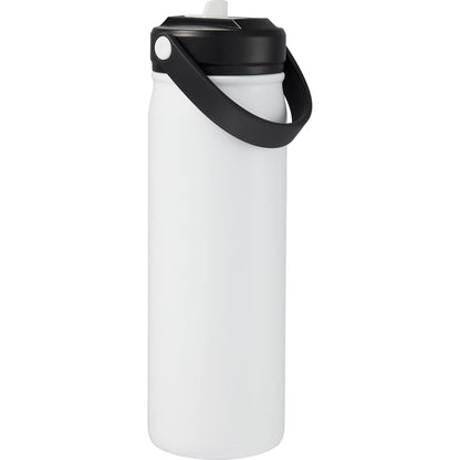 Rear View of White Carpo 20oz Straw lid Vacuum Bottle