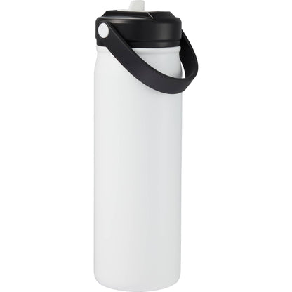 Rear View of White Carpo 20oz Straw lid Vacuum Bottle