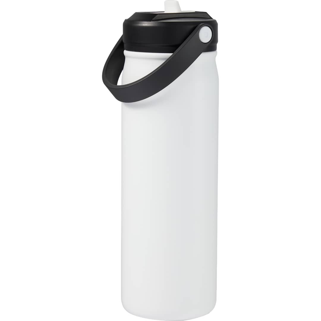 Rear View of White Carpo 20oz Straw lid Vacuum Bottle