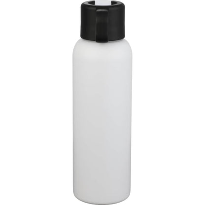 Rear View of White Clio Eco-Friendly Straw Lid Vacuum Bottle 22oz plain