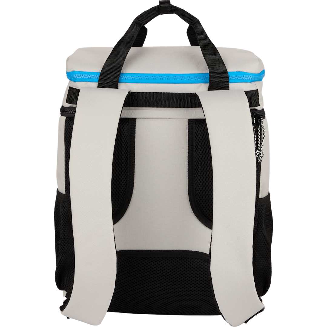 Rear View of White Glacial RPET Backpack Cooler