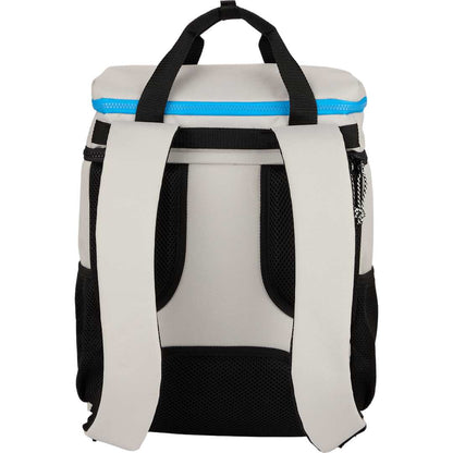 Rear View of White Glacial RPET Backpack Cooler