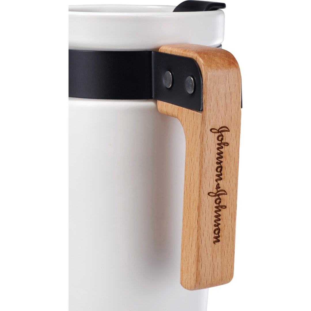 Rear View of White Grotto Ceramic Mug 16oz