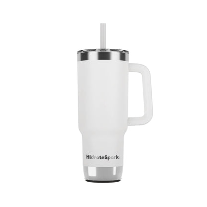 Rear View of White HidrateSpark Pro 2 Tumbler 30oz
