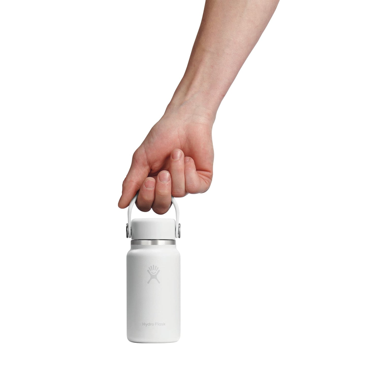 Rear View of White Hydro Flask® Micro Hydro Bottle 200ml