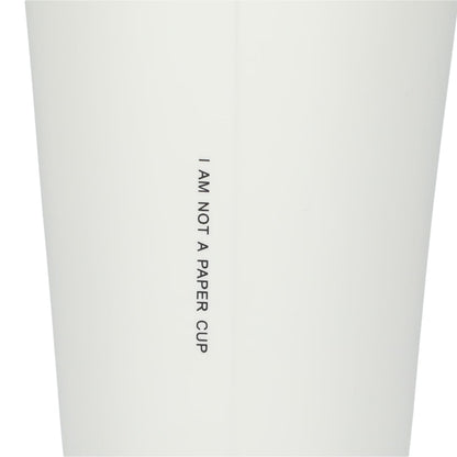 Rear View of White I'm not a paper cup 10oz ceramic tumbler plain