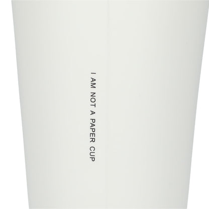 Rear View of White I'm not a paper cup 10oz ceramic tumbler plain