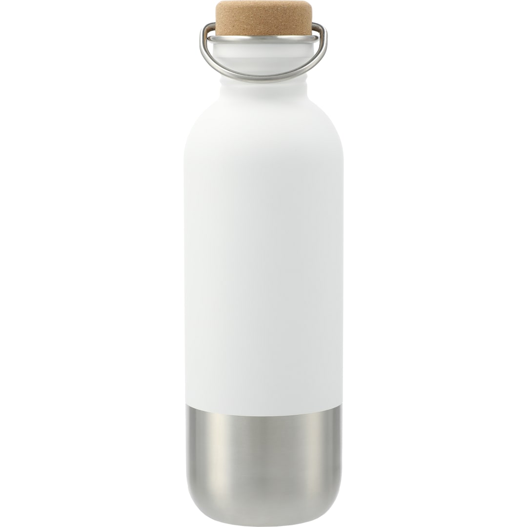 Rear View of White Lagom Single wall Stainless steel Bottle 27oz plain