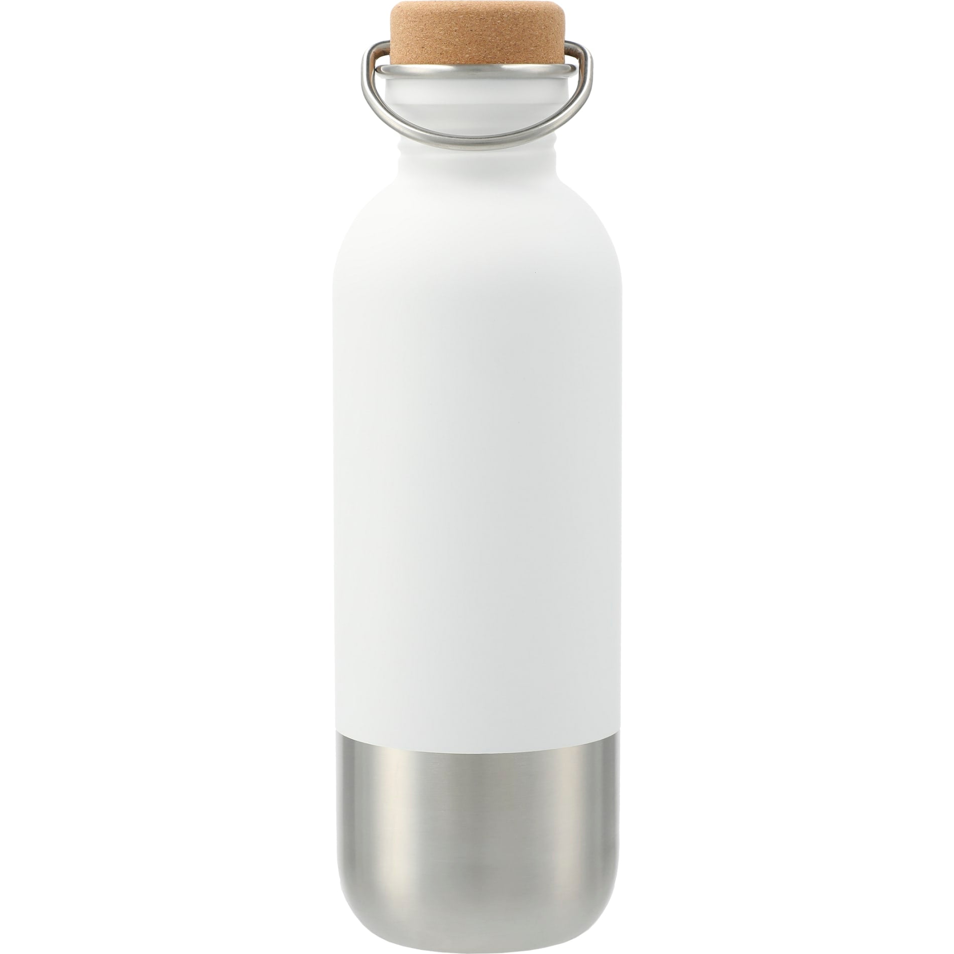 Rear View of White Lagom Single wall Stainless steel Bottle 27oz plain