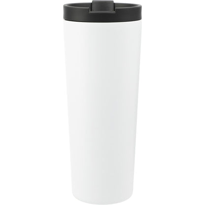 Rear View of White Maia 2-in-1 Copper Vacuum Tumbler Kit 24oz
