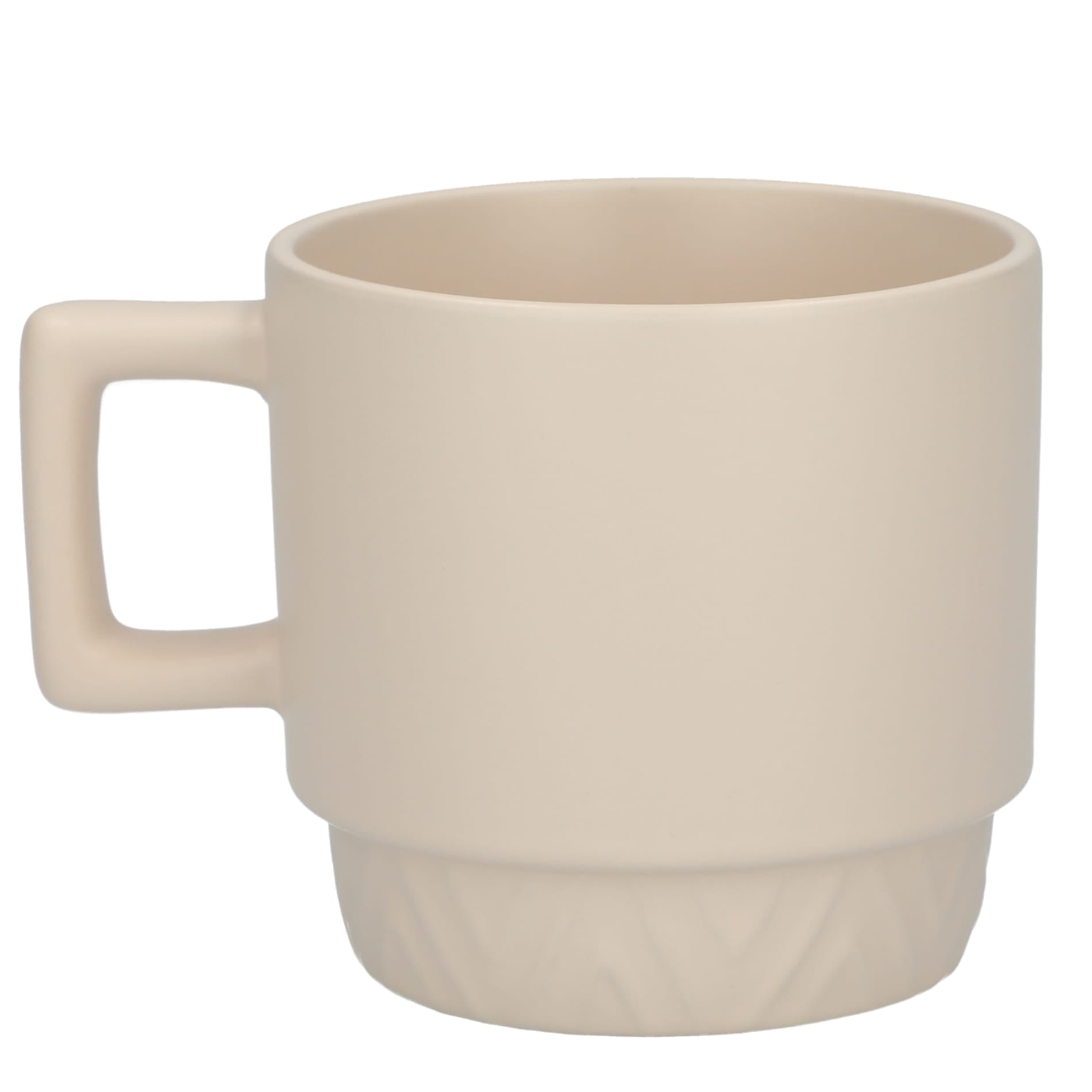 Rear View of White Paco 12oz Ceramic Mug plain