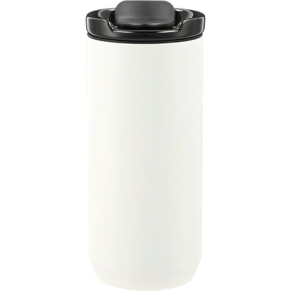 Rear View of White Seneca Tumbler 16oz w/ Ceramic Lid & Lining