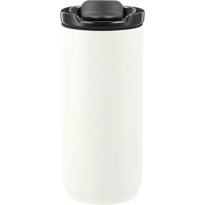 Rear View of White Seneca Tumbler 16oz w/ Ceramic Lid & Lining