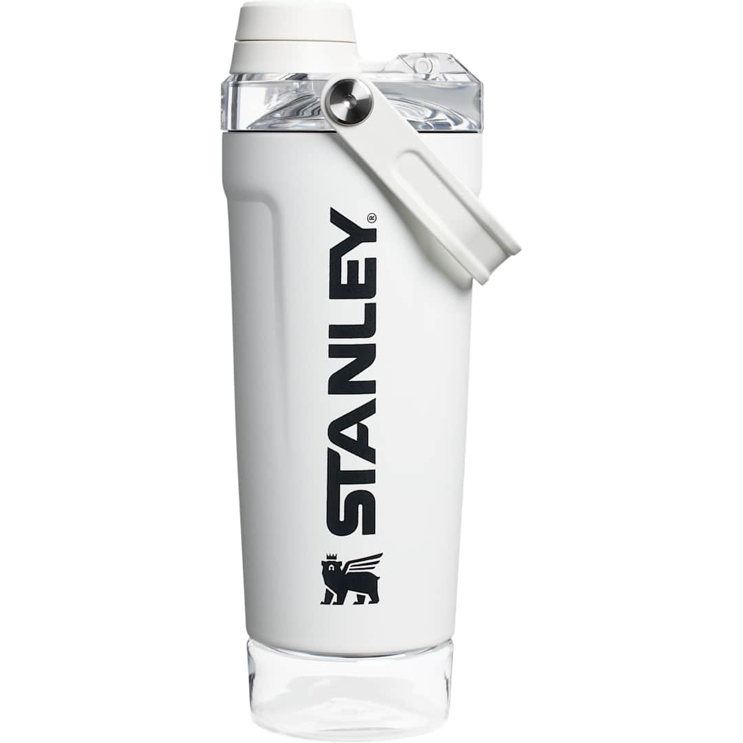 Rear View of White Stanley Activate Shaker Bottle 20oz