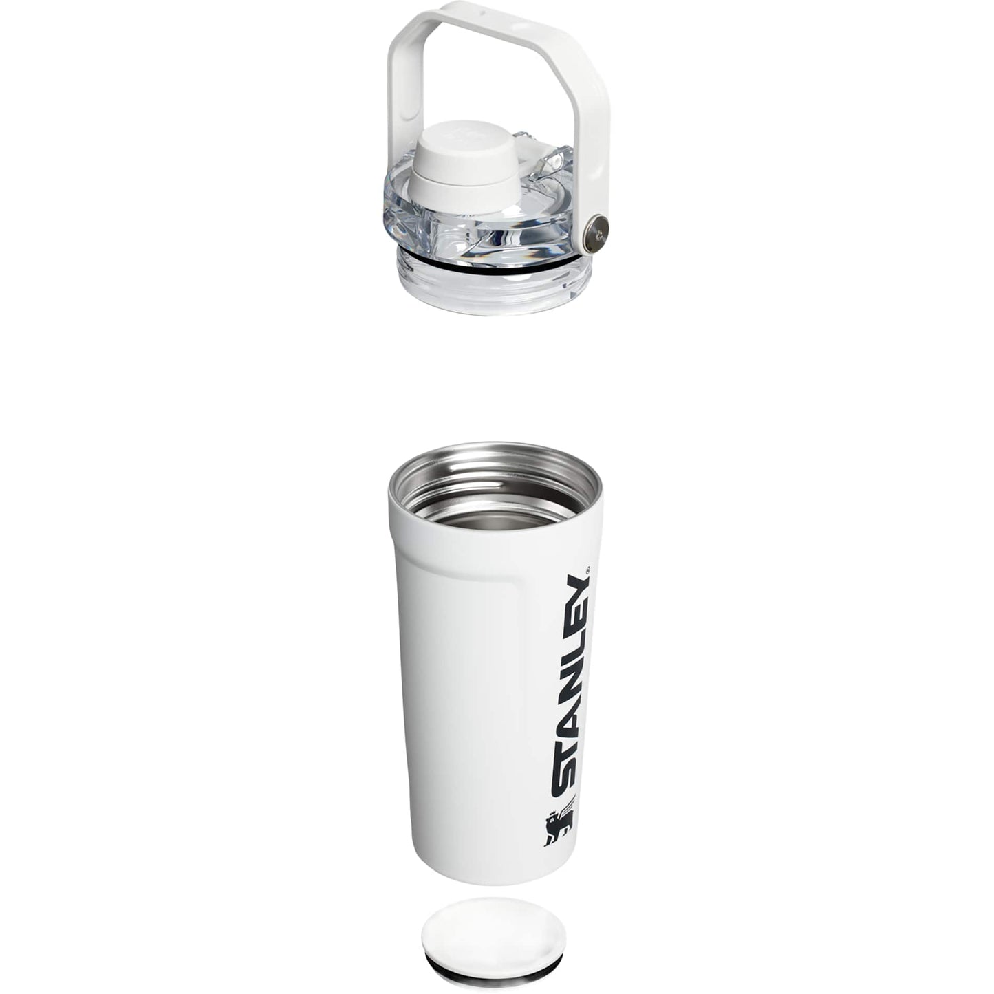 Rear View of White Stanley Activate Shaker Bottle 20oz