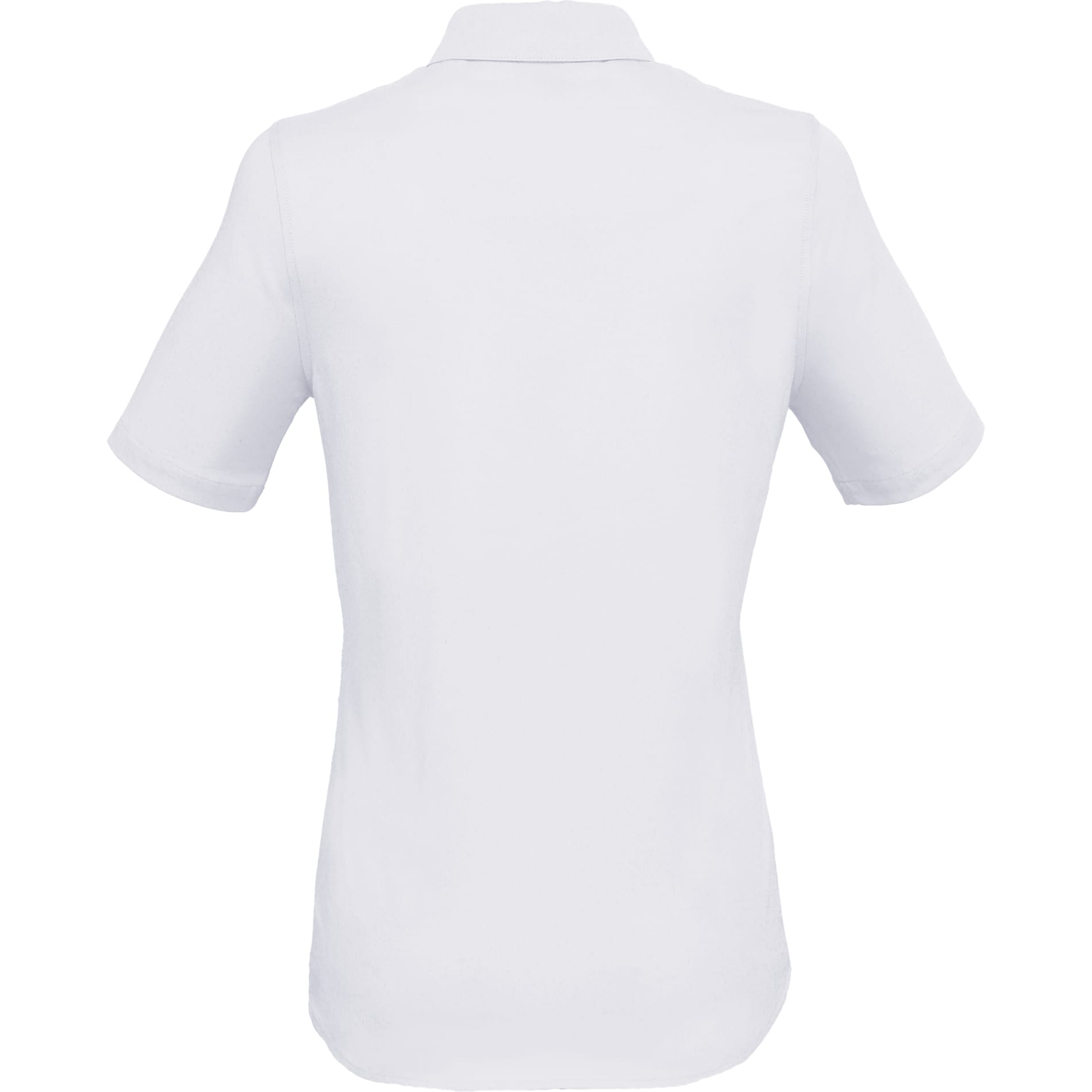 Rear View of White TATRA Eco Short Knit Button Up Sleeve Shirt - Women's plain