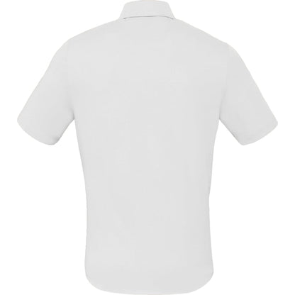 Rear View of White TATRA Eco Short Sleeve Knit Shirt - Men's plain