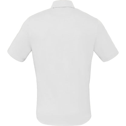 Rear View of White TATRA Eco Short Sleeve Knit Shirt - Men's plain
