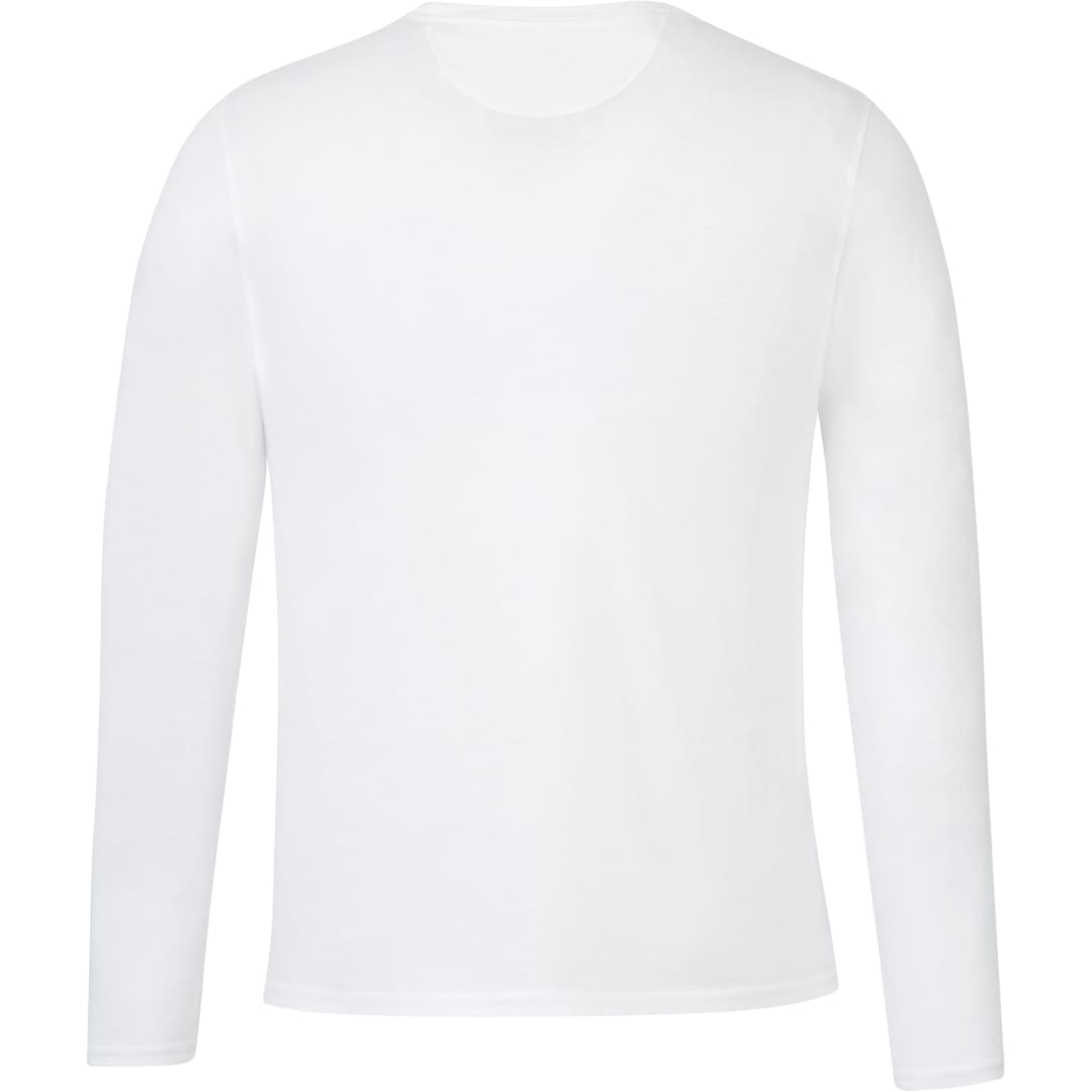 Rear View of White tentree Organic Cotton Longsleeve Tee - Men's plain