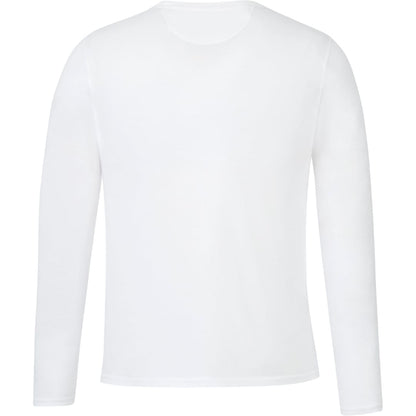 Rear View of White tentree Organic Cotton Longsleeve Tee - Men's plain