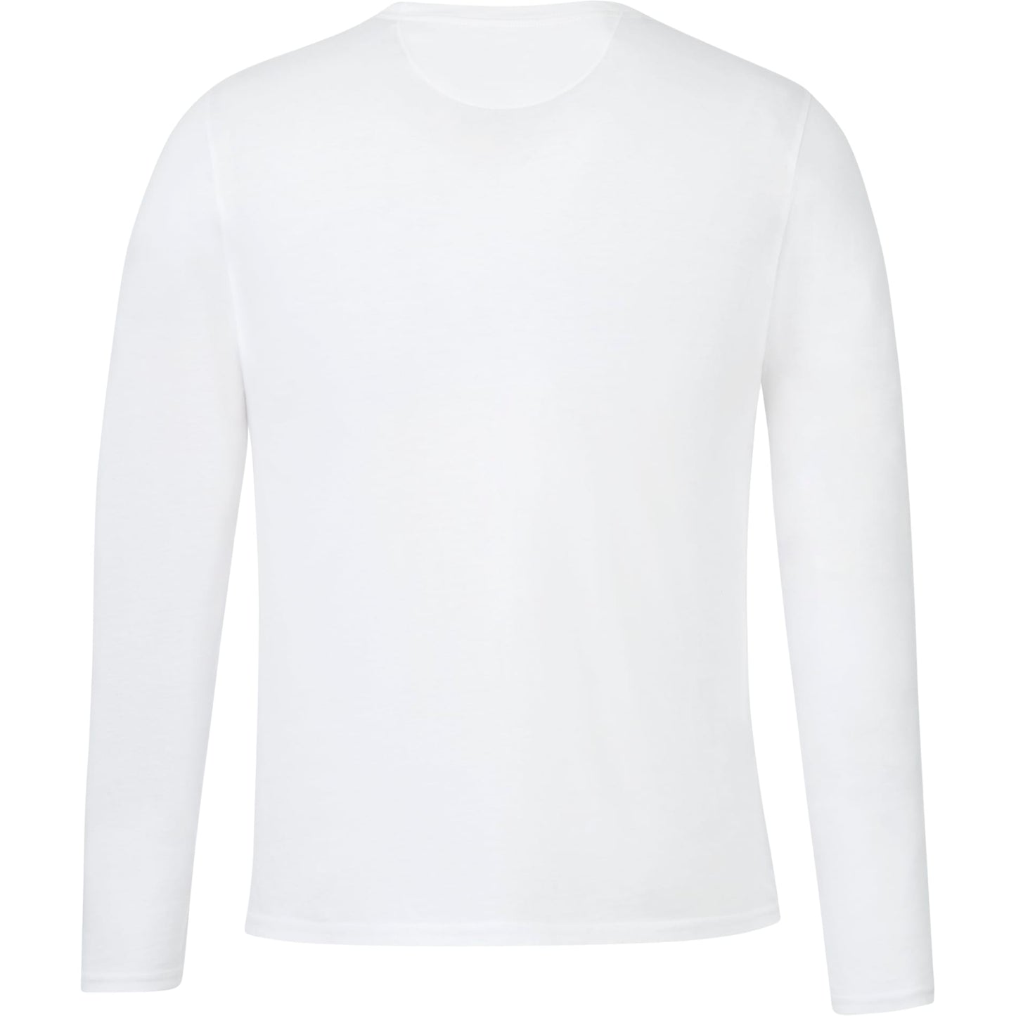 Rear View of White tentree Organic Cotton Longsleeve Tee - Men's plain