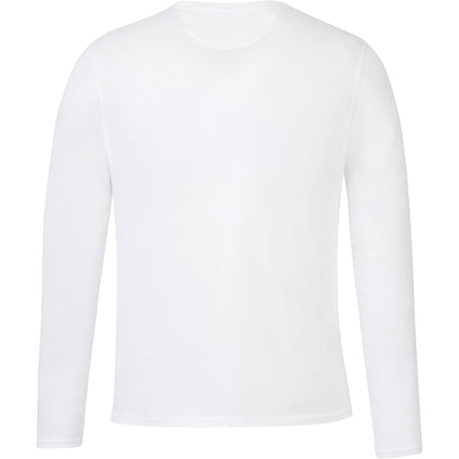 Rear View of White tentree Organic Cotton Longsleeve Tee - Men's plain