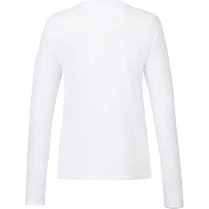 Rear View of White tentree Organic Cotton Longsleeve Tee - Women's plain