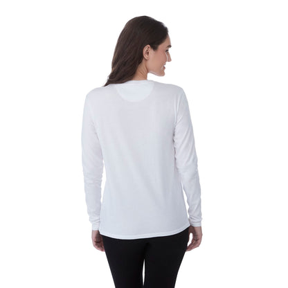 Rear View of White tentree Organic Cotton Longsleeve Tee - Women's