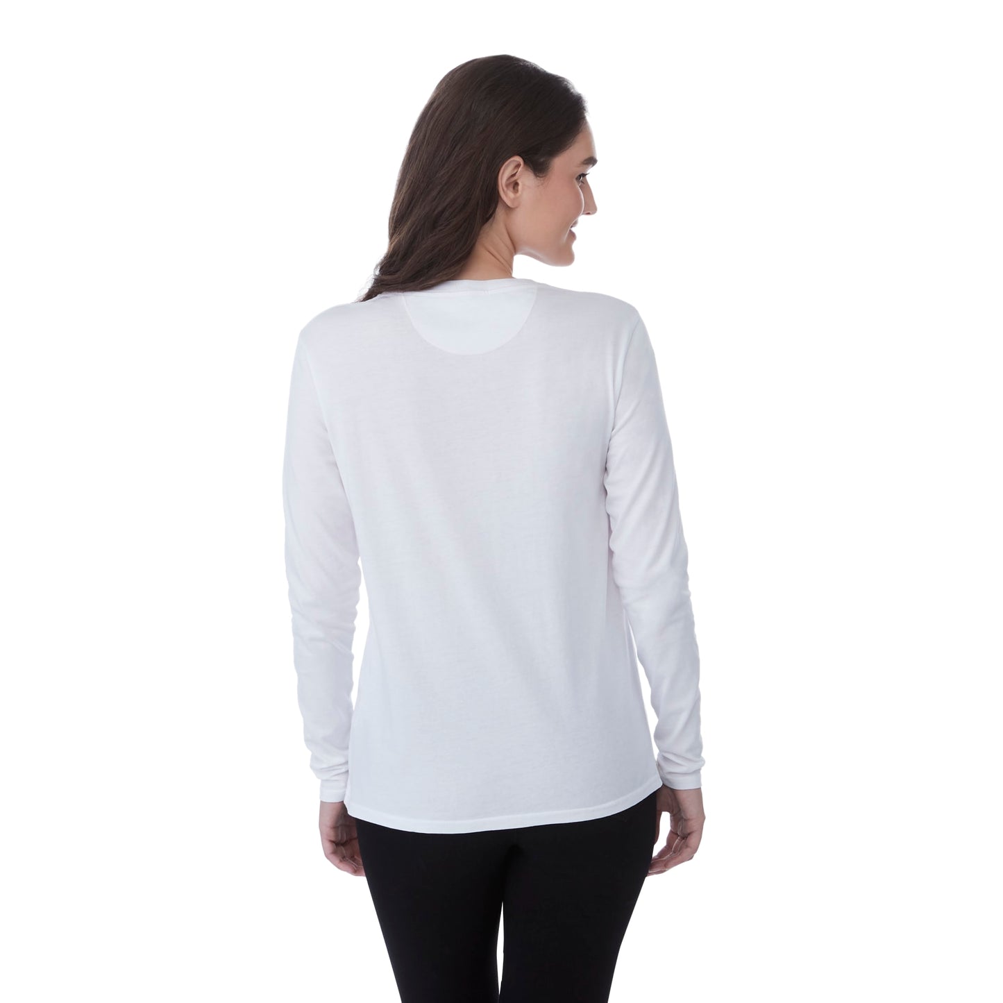 Rear View of White tentree Organic Cotton Longsleeve Tee - Women's