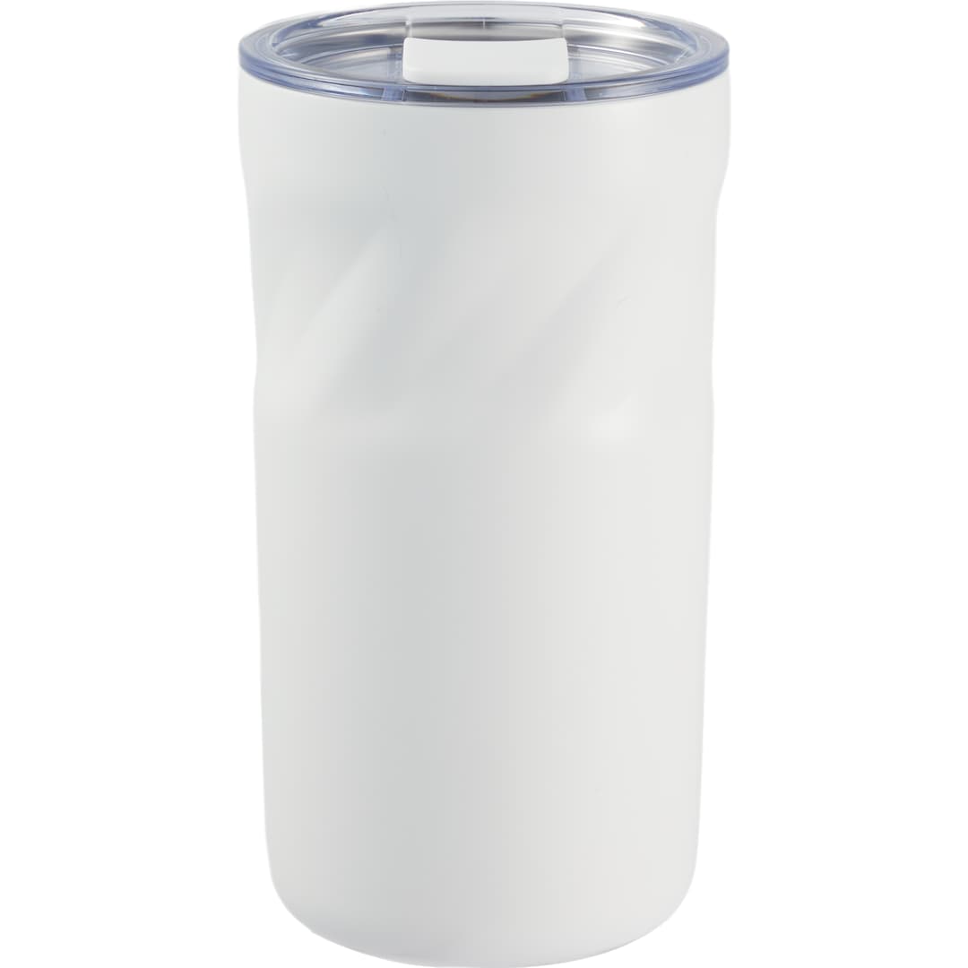 Rear View of White Thalia 16oz Vacuum Tumbler