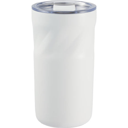 Rear View of White Thalia 16oz Vacuum Tumbler