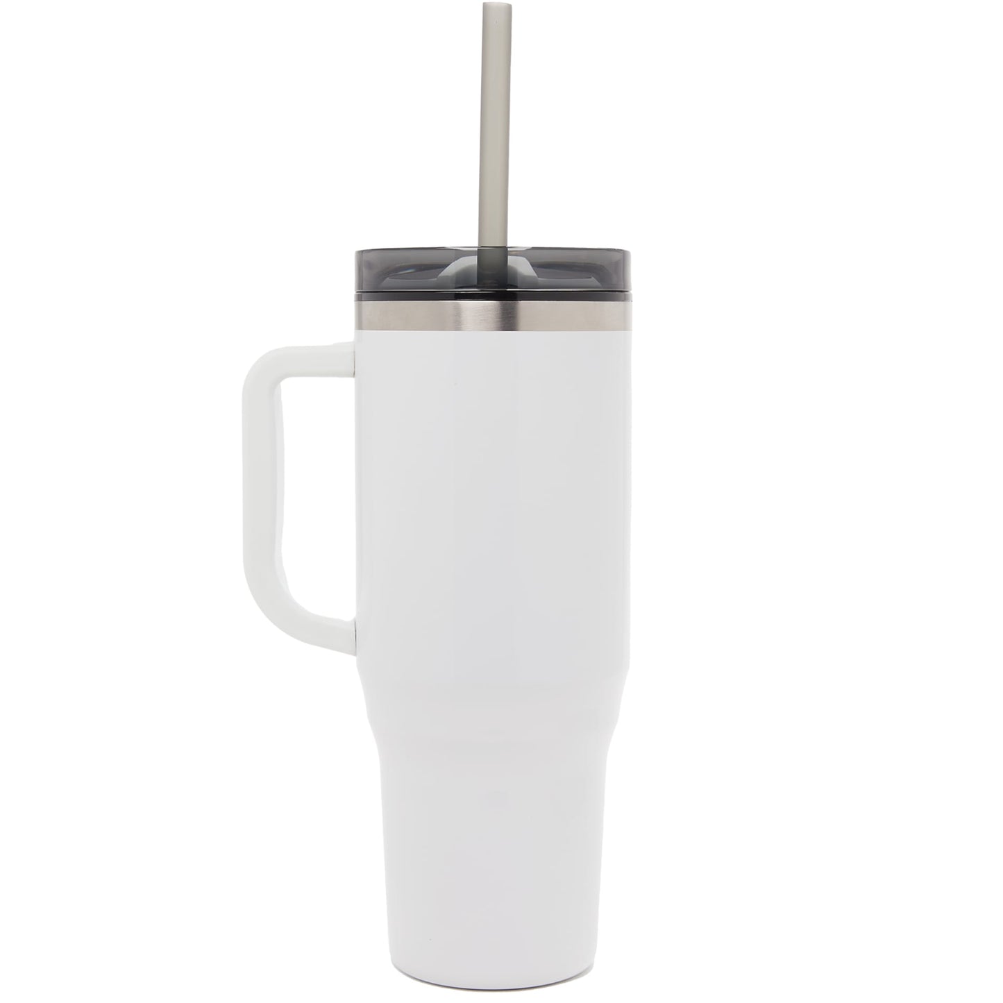 Rear View of White Thor 40oz Straw Tumbler plain