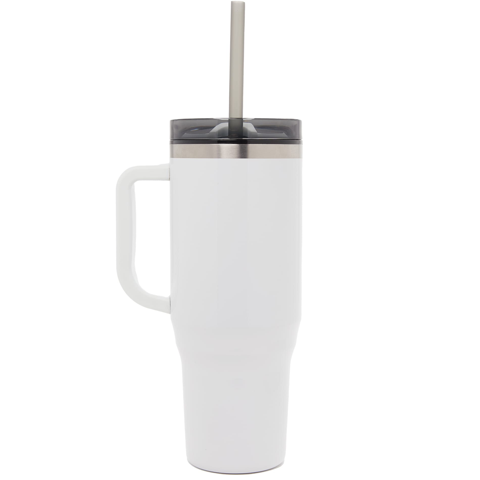 Rear View of White Thor 40oz Straw Tumbler plain