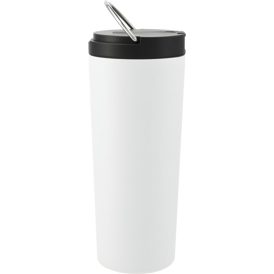 Rear View of White Thor Copper Insulated Tumbler 24oz Flip Straw Lid