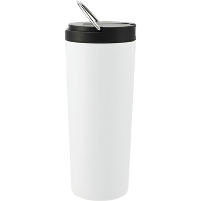 Rear View of White Thor Copper Insulated Tumbler 24oz Flip Straw Lid