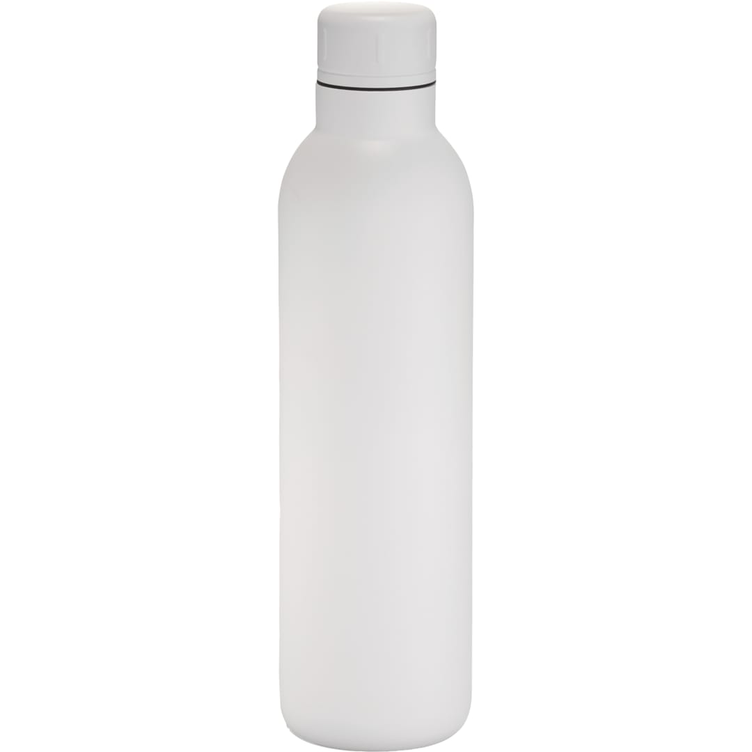 Rear View of White Thor Copper Vacuum Insulated Bottle 17oz plain