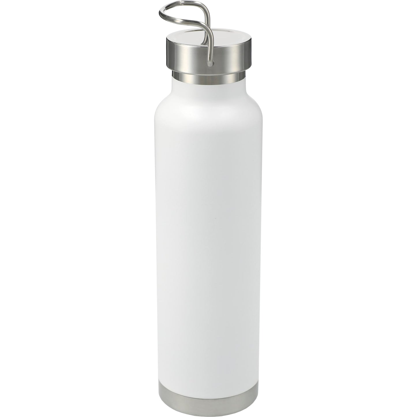 Rear View of White Thor Copper Vacuum Insulated Bottle 22oz plain