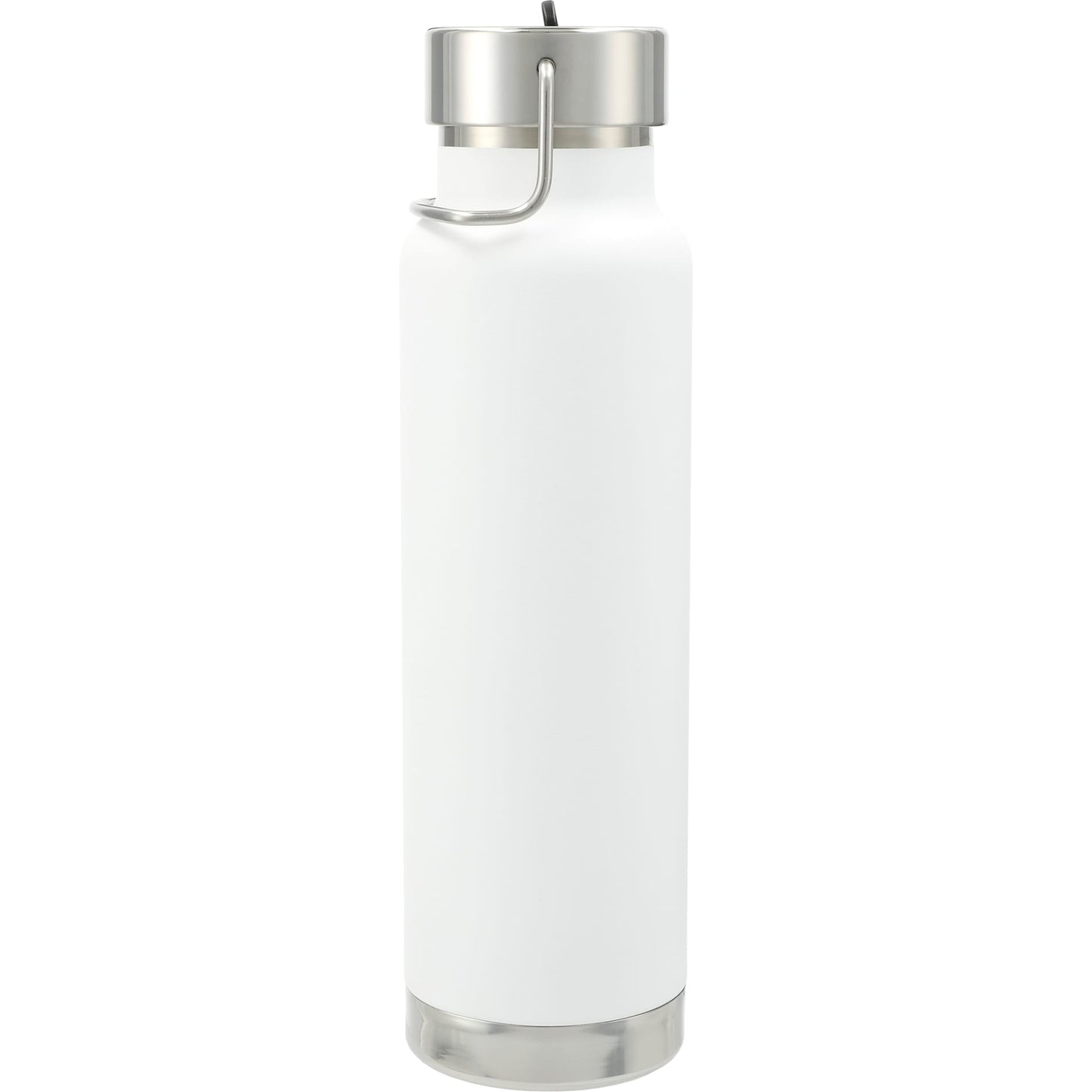 Rear View of White Thor Copper Vacuum Insulated Bottle 25oz Straw Lid
