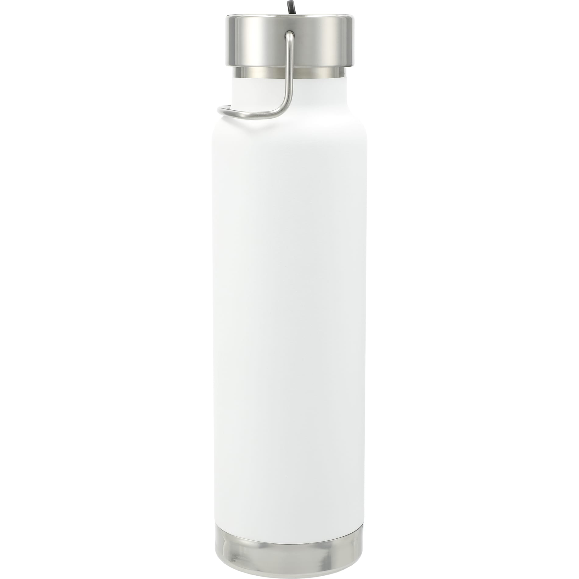 Rear View of White Thor Copper Vacuum Insulated Bottle 25oz Straw Lid