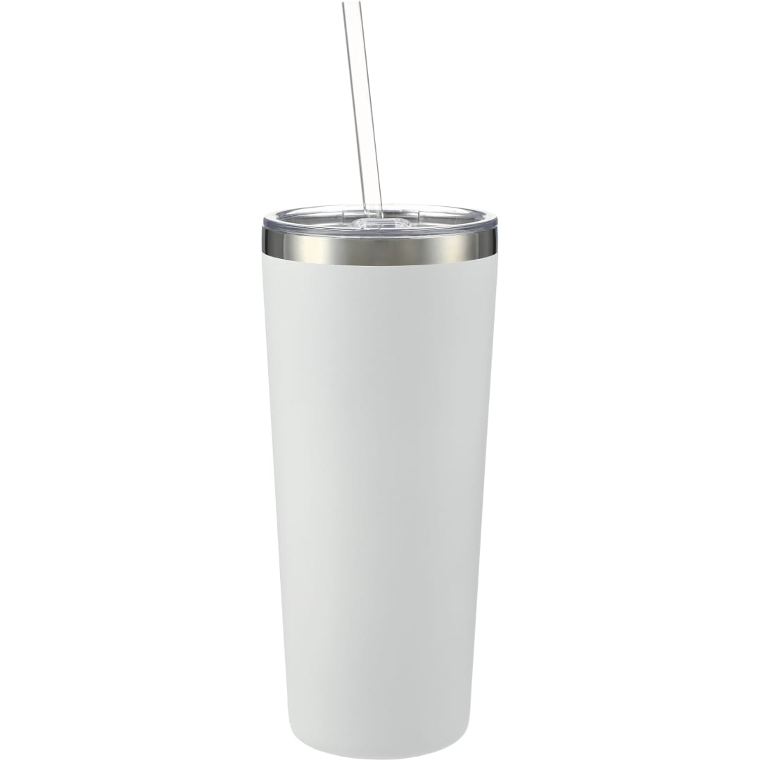 Rear View of White Thor Copper Vacuum Insulated Tumbler 22oz plain