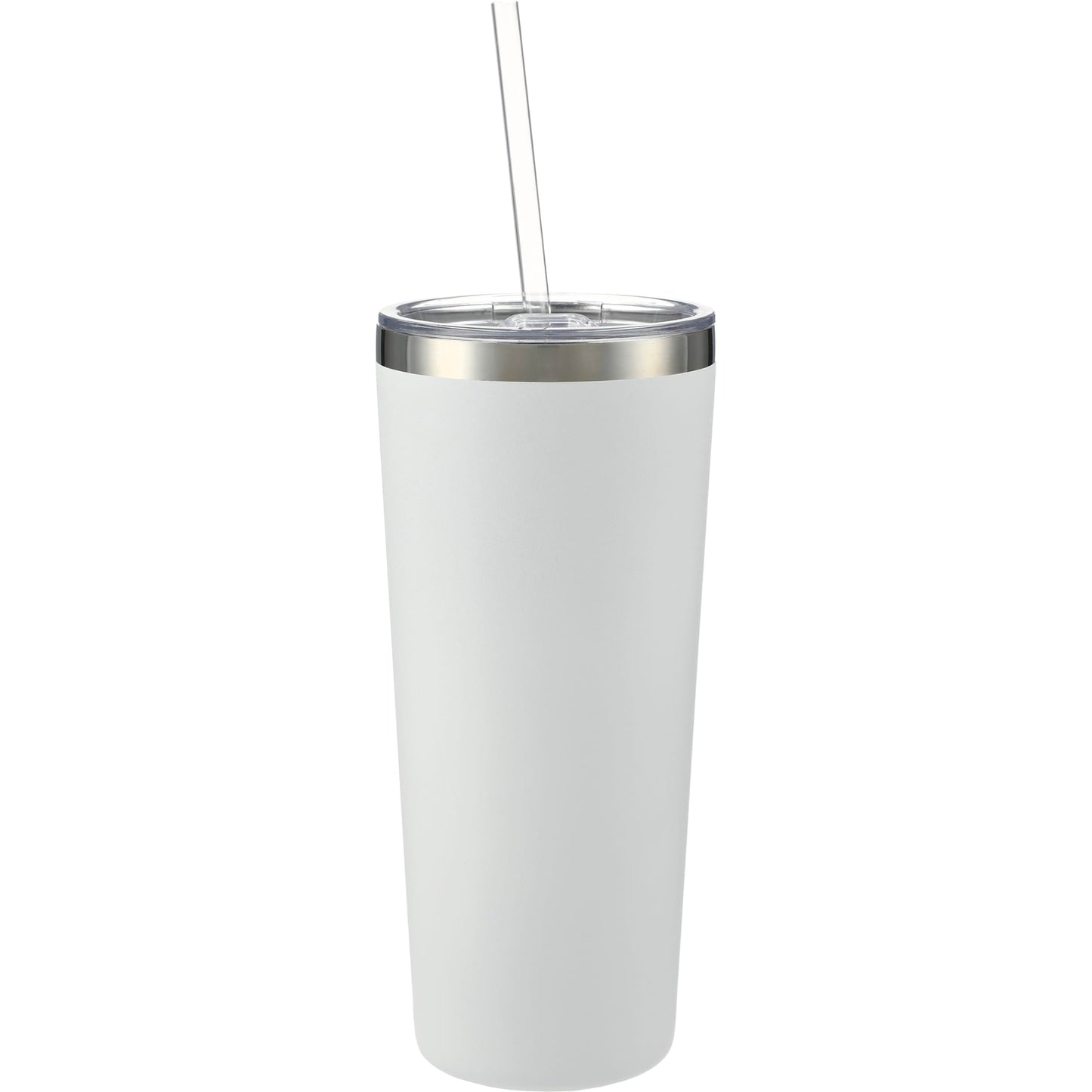 Rear View of White Thor Copper Vacuum Insulated Tumbler 22oz plain