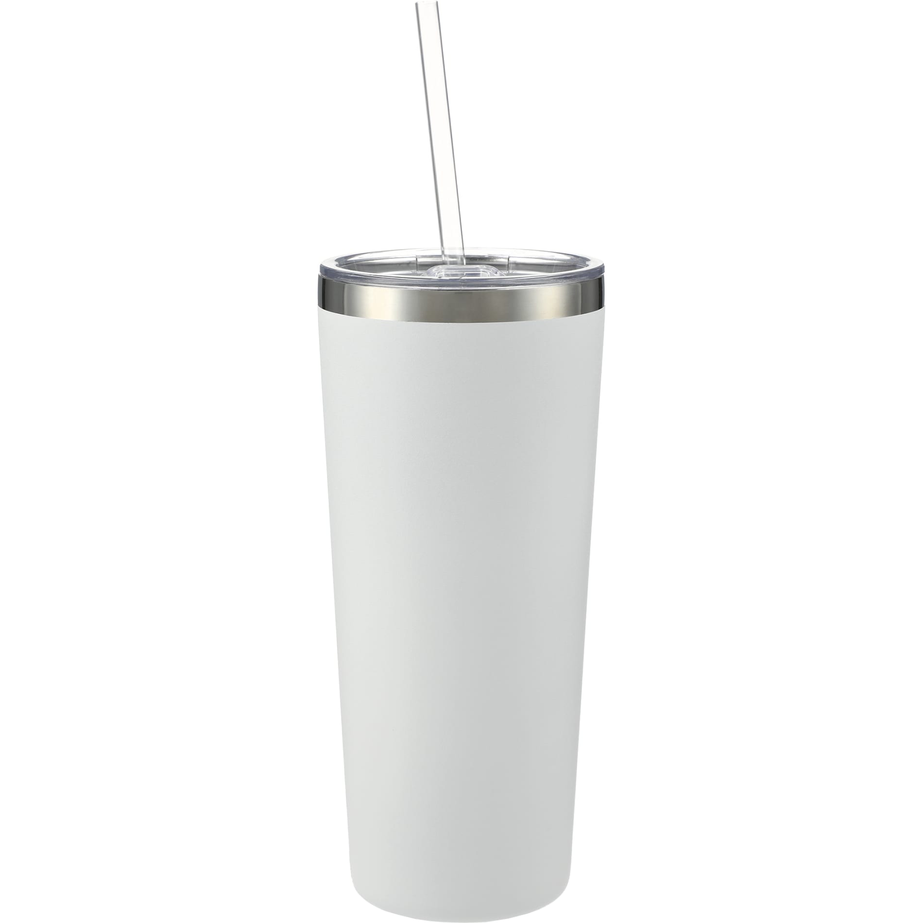 Rear View of White Thor Copper Vacuum Insulated Tumbler 22oz plain