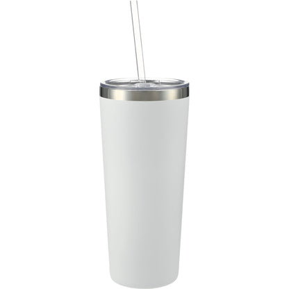 Rear View of White Thor Copper Vacuum Insulated Tumbler 22oz plain