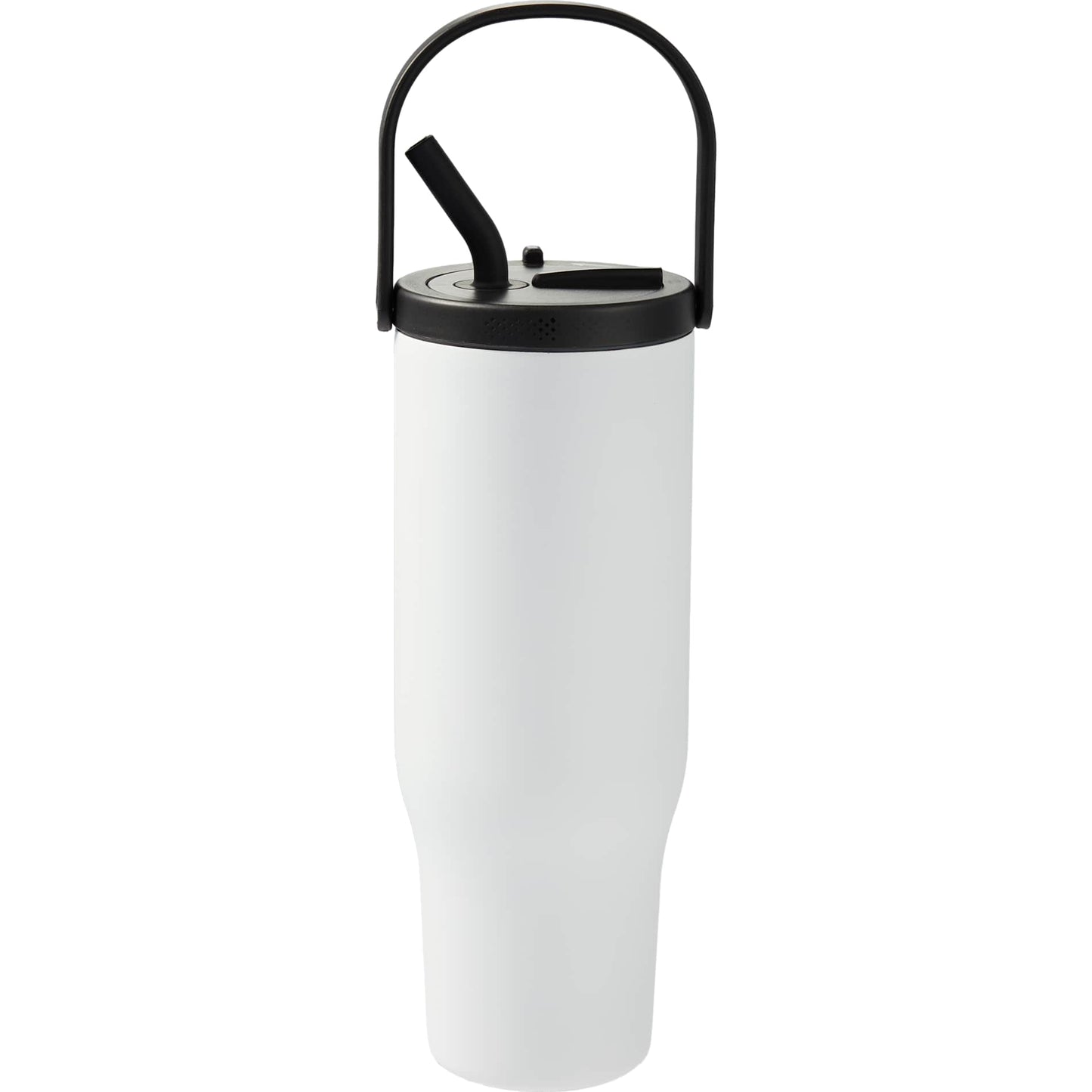 Rear View of White Trinity Recycled Straw Leak proof Tumbler 30oz