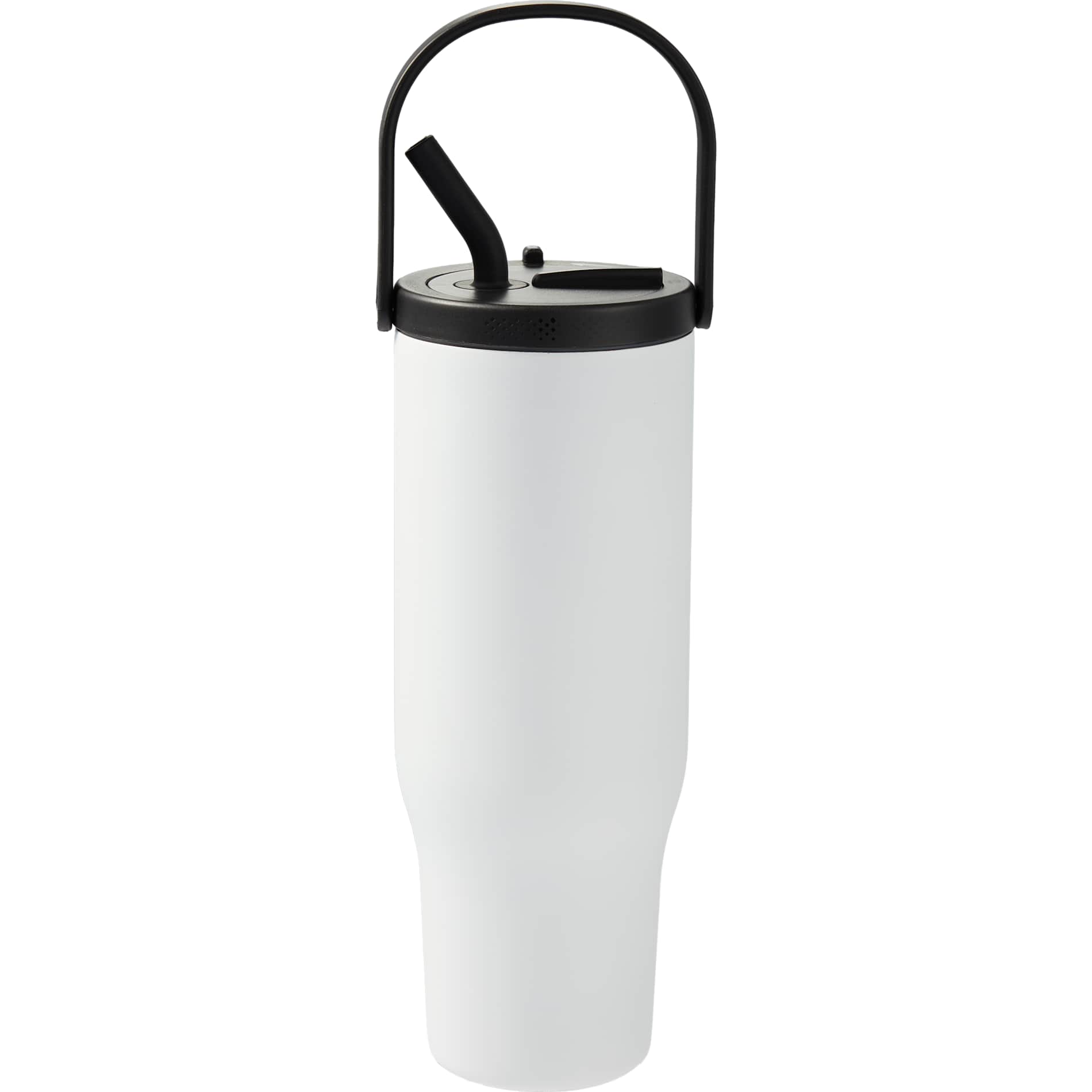 Rear View of White Trinity Recycled Straw Leak proof Tumbler 30oz