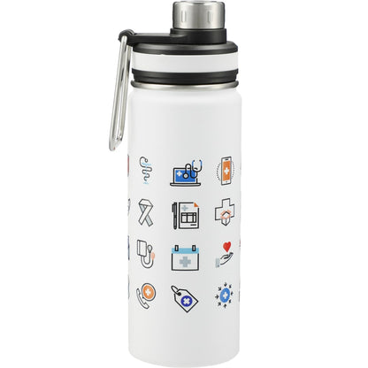 Rear View of White Vasco Copper Vacuum Insulated Bottle 20oz