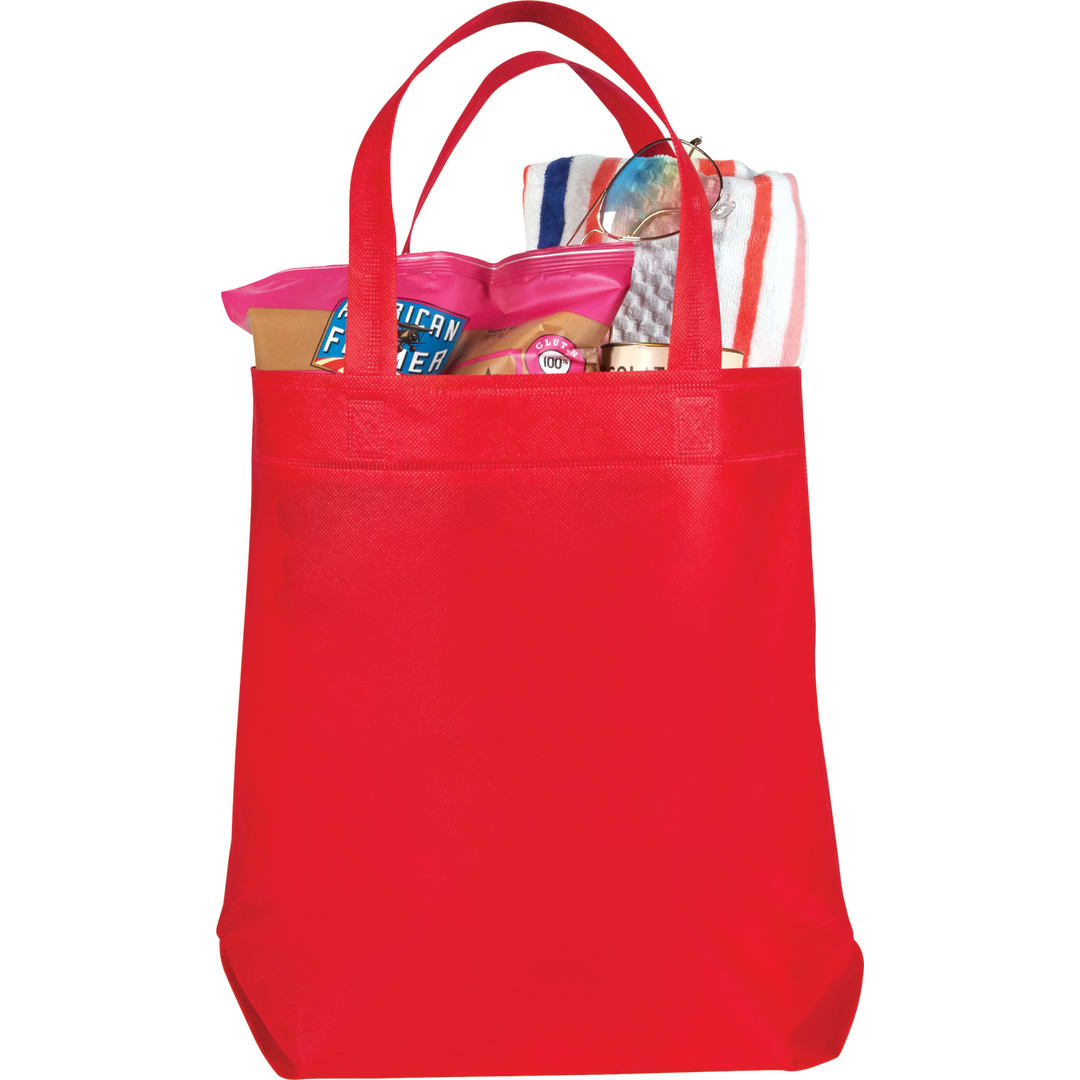 Red Challenger Non-Woven Shopper Tote plain