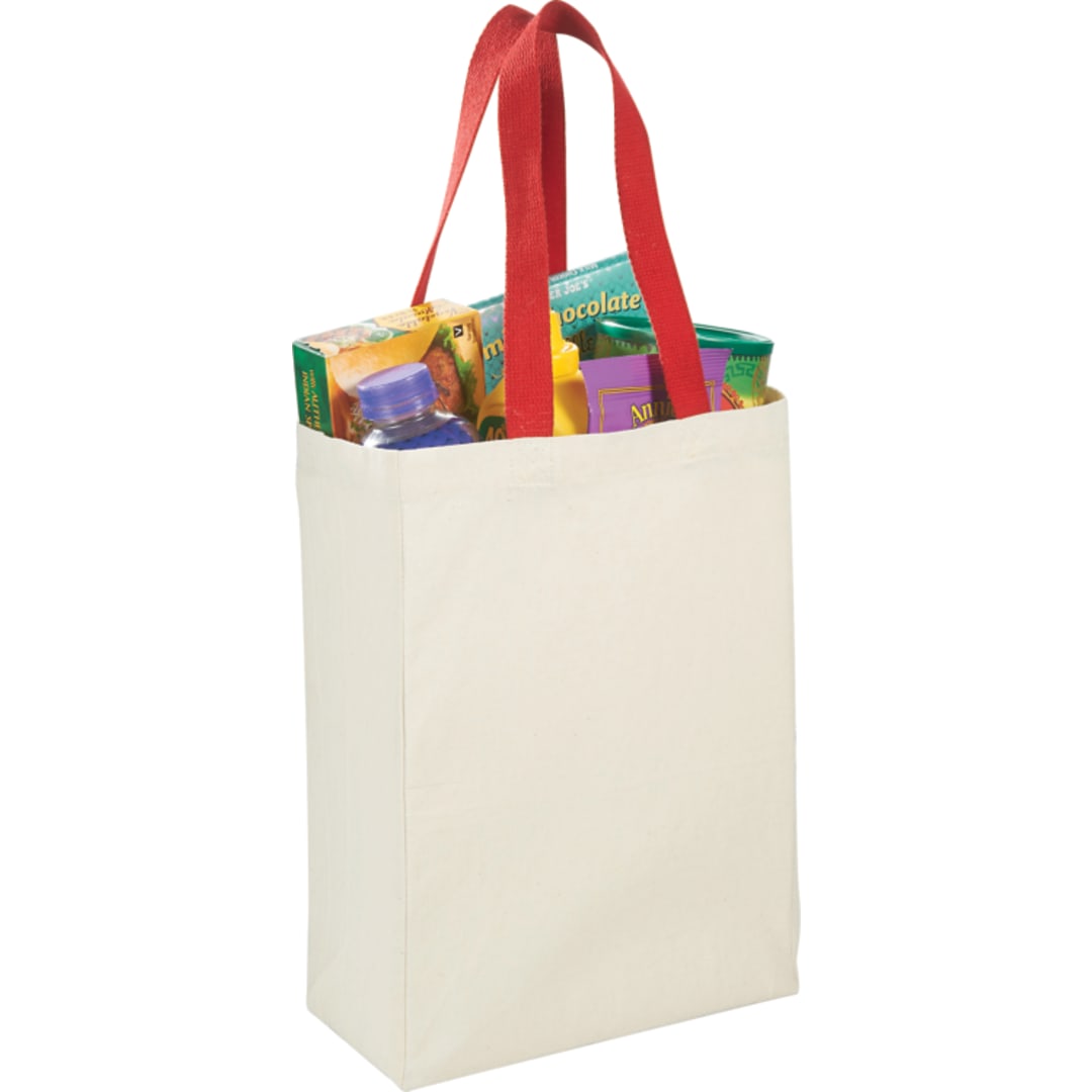 Red Nebraska 5oz Cotton Canvas Grocery Tote plain