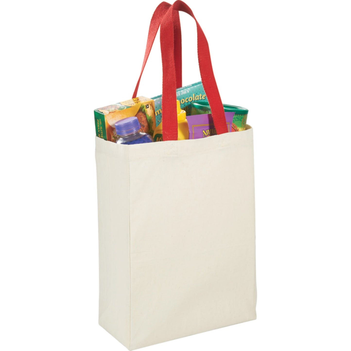 Red Nebraska 5oz Cotton Canvas Grocery Tote plain